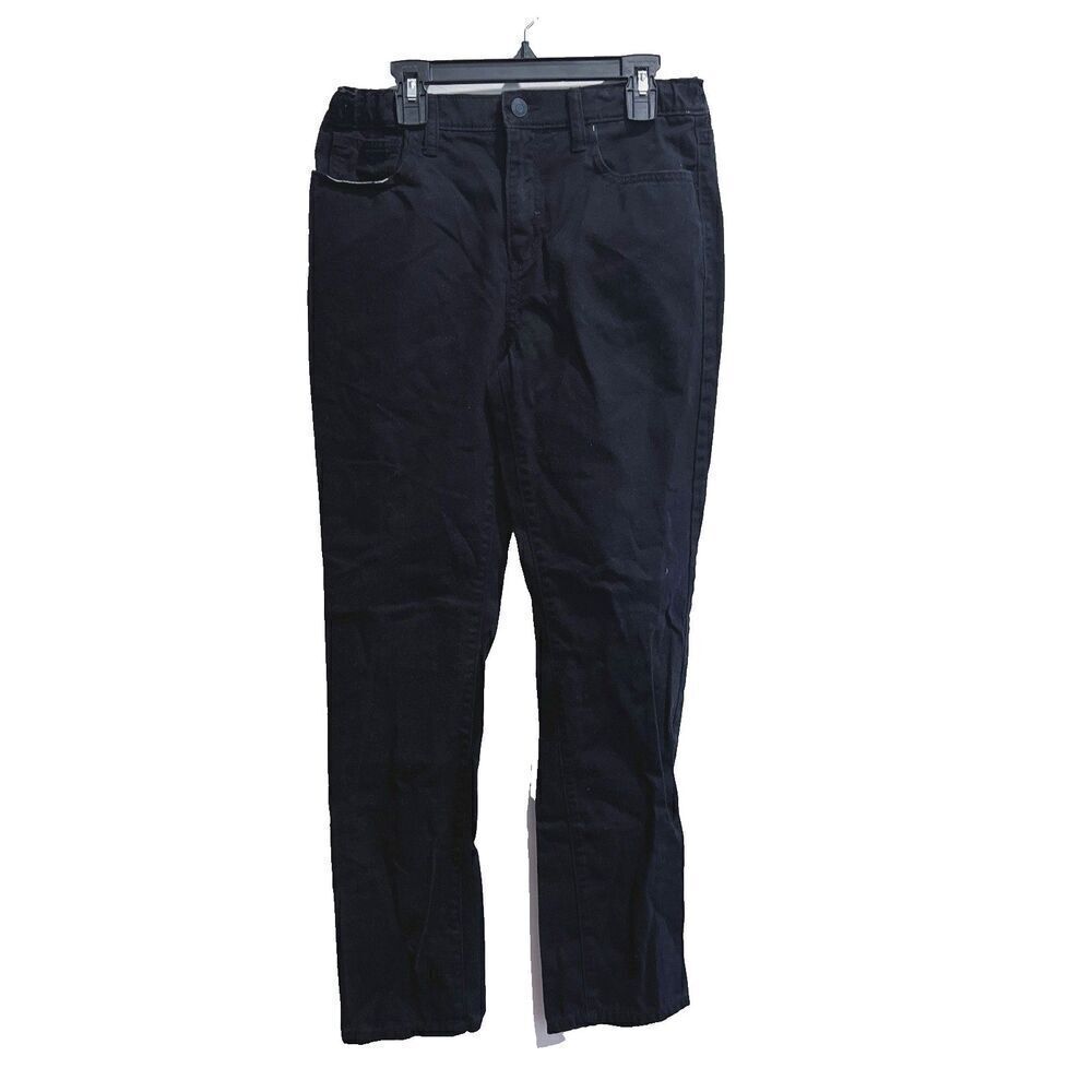 Old Navy Boys Black Pants Size 16 Ankle Skinny Straight Cotton Pockets Zip